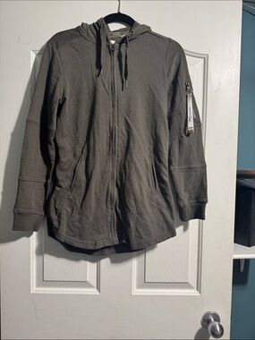 Triple Five Soul NYC Men’s Army Green Zip-Up Utility Hoodie Medium Y2K Skatewear